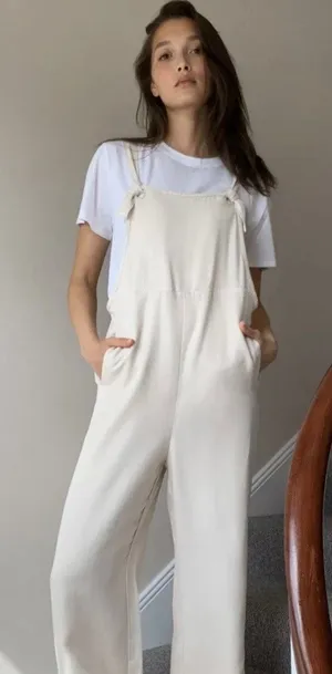 Aritzia Babaton Tie strap Calipso jumpsuit Cream Size S thumbnail 1