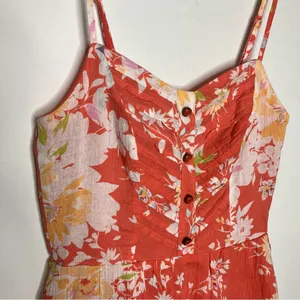 LC Lauren Conrad‎ floral sundress coral women’s size 4 adjustable straps thumbnail 2
