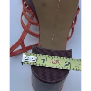 Vince Camuto Women’s Size 7 Multi Ties Strap Woven Platform heels ORANGE thumbnail 7