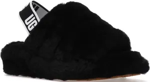 Ugg Oh Yeah Slides Slippers Sandals Sheepskin Shearling Slingback Black 6 thumbnail 1