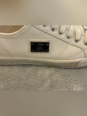 Guess Brand Classic White Leather Lace-Up Sneakers - Women Size 7.5 thumbnail 3