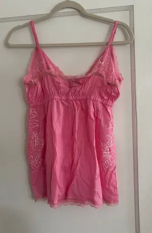 Y2K Pink Lace Tank Size M thumbnail 2