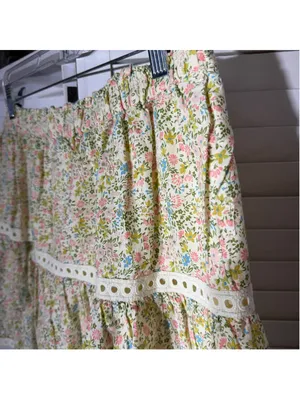 Vintage retro mini skirt floral eyelet lace fairy coastal cowgirl boho festival thumbnail 10