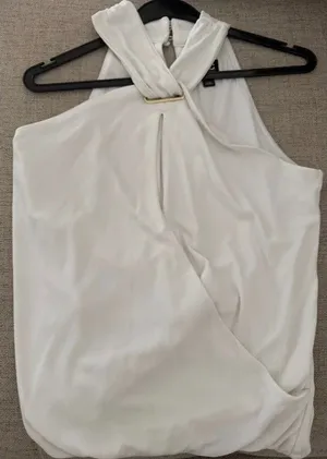 Inc white sleeveless halter top thumbnail 1