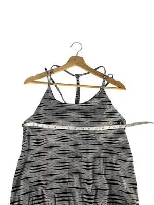 Athleta Ariel Venice Swim Dress Medium Black White Stripe Racerback UPF 50+ thumbnail 11
