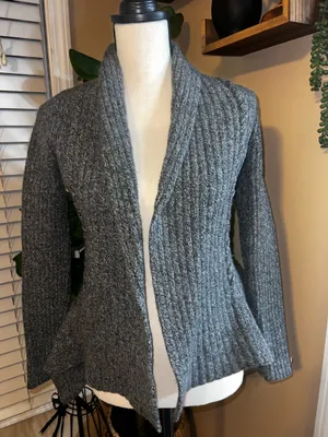 Anthropologie Birds on a Wire Cardigan charcoal gray thumbnail 1