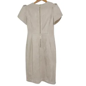 Calvin Klein Puff Short Sleeve Faux Suede Princess Seam Sheath Mini Dress size 4 thumbnail 3