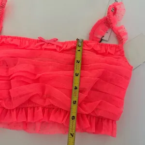 For Love & Lemons Women’s Ruffled Crop Top - Neon Coral thumbnail 4