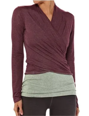 Patagonia EUC Women's Glorya Wrap Plum Long Sleeve Yoga Cardigan Size M thumbnail 1