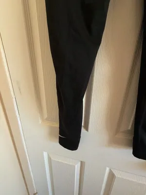 Nike Black Athletic Leggings Tights With White Swoosh Logo Cuffs thumbnail 10