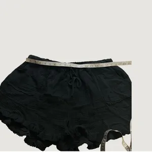 Umgee Black Gauze Ruffle Hem Shorts XL Cotton Elastic Drawstring Waist WK6518 thumbnail 6