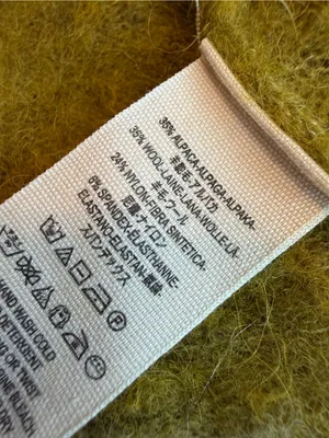 Free People Serendipity V-Neck Fuzzy Sweater Unique Green Boxy Cropped Sz Large thumbnail 14