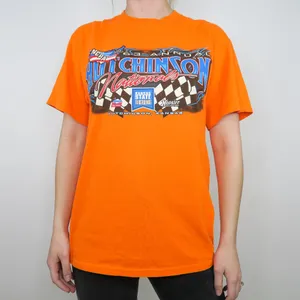 Neon Orange Hutchinson Nationals Sprint Car Racing Graphic T-Shirt thumbnail 4