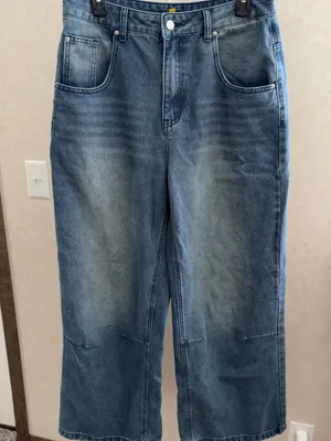High-Rise Wide-Leg Women's Jeans in Faded Blue thumbnail 3