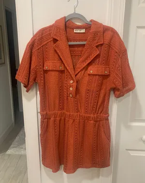 New In Orange Crotchet Romper thumbnail 1