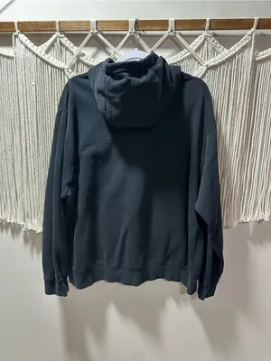 Nike Women's Black Pullover Hoodie with White Swoosh thumbnail 2
