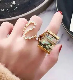 Free People Abalone Illusion Gold Ring thumbnail 4