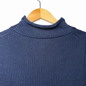 J.Crew Women's Oarsman Navy Roll Neck Sweater XXS Preppy Fisherman Knit‎ Cozy thumbnail 4