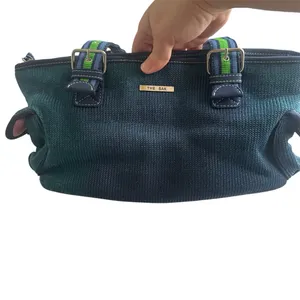 The Sak Crochet Knit‎ Blue Shoulder Bag Handbag Satchel Purse thumbnail 5