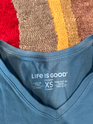 Life is Good Crusher Tee Shirt Long Sleeve Wine Glass I Go Both Ways Women’s XS thumbnail 3