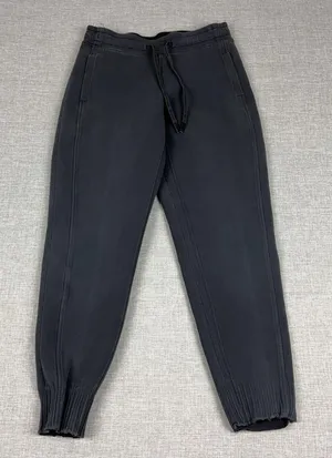 Lululemon Jogger Pants Womens 4 Gray Knit Drawstring Ribbed Cuff Lounge Pockets thumbnail 1