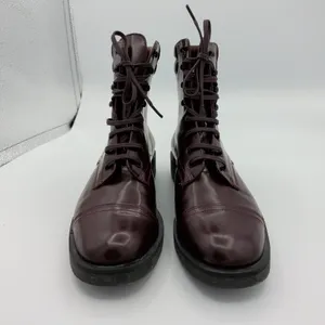Robert Clergerie Patent Leather Burgundy‎ Cap Toe Ankle Boots Womens 8 EU 38.5 thumbnail 3
