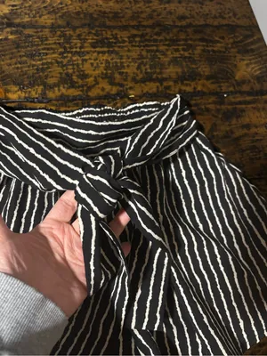 Silence‎ + Noise Urban Outfitters Black & White Striped Tie-Waist Shorts XS thumbnail 2