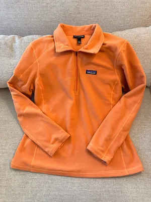 Patagonia Fleece Pullover Size L Orange 1/4 Zip Lightweight Synchilla thumbnail 4
