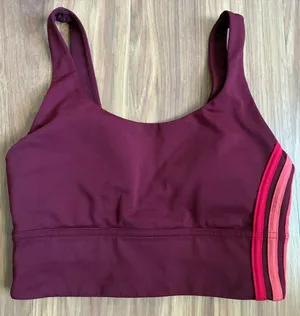 Lululemon Take A Hint Bra Longline Luxtreme Sports Bra - Deep Rouge Size 4 thumbnail 1