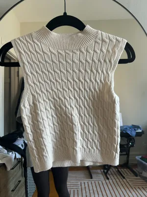 Cream Sweater Vest thumbnail 1