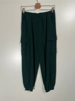 Aerie Waffle Joggers Cargo Style Green Size Medium Loungewear Cozy thumbnail 2