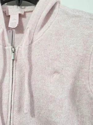 Victoria's Secret PINK Front-Zip Shrunken Sweater Hoodie - Pink Petal - Size M thumbnail 4