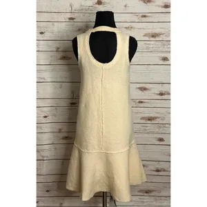 Anthropologie Knitted & Knotted cream wool sleeveless drop waist dress Small thumbnail 5