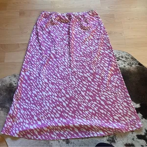 DIESEL Y2K Patterned Pink Satin Midi Skirt Size Medium‎ thumbnail 1