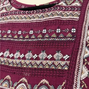 Free People Women’s Size S Sunrise Wanderer Mini Boho Embroidered Dress Plum thumbnail 8
