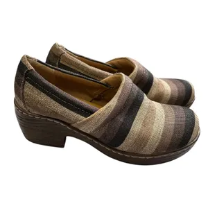 B.O.C. Women's Nadiyya Striped Clogs Comfort Slip On‎ Wood Heel Boho Size 7.5 thumbnail 2