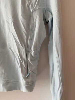 Lululemon Its Rulu Run Cropped Half Zip in Powder Blue Size 8 Athletic Pullover thumbnail 5
