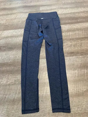 Aerie Chill Play Move Heathered Navy Blue High-Waist Athletic Leggings thumbnail 3