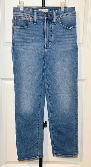 Madewell The Perfect Vintage Jean Straight Leg Medium Wash Blue Denim Womens 27P thumbnail 1