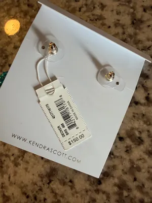 Kendra Scott Decker Bright Turquoise Beaded Tassel Earrings with Gold Accents thumbnail 2