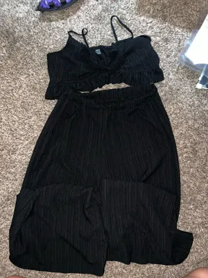 Black Two-Piece Set Shein thumbnail 1