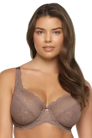 Felina Like New 36DD 115073 Peridot Unlined Lace Mesh T Shirt Bra Women’s Nude Beige thumbnail 1