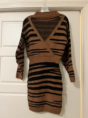 Lush Tiger Striped Sweater Dress thumbnail 2
