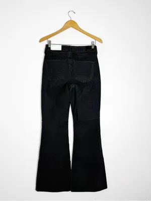American Eagle Super High Rise Corduroy Flare Pants Gray 4 NWT thumbnail 3
