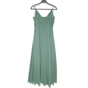 Birdy Grey Sea Glass Green Kaia Chiffon Maxi Bridesmaid Dress L thumbnail 2