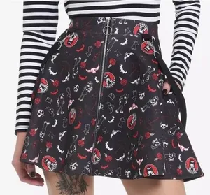 Emily The Strange NWT‎ Black O-Ring Suspender Zipper Skirt Large Goth thumbnail 1