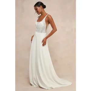 NWT Lulus Positively Romantic White Sheer Mesh Embroidered Maxi Dress Bridal S thumbnail 4