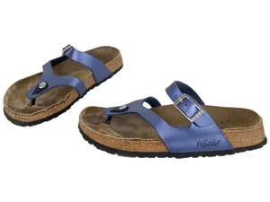 Birkenstock Papillio Metallic Purple Blue 2 Strap Thong Sandals Sz 39 / US 8 thumbnail 1