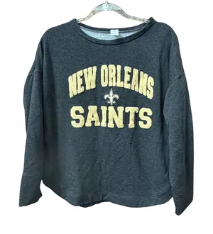 NFL Apparel Womens New Orleans Saints Chenille Patch Sweatshirt Boatneck XL thumbnail 1