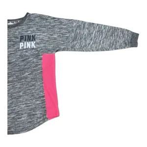 Victoria's Secret PINK Bling Holographic Foil Varsity Crew Sweatshirt Large Grey thumbnail 5